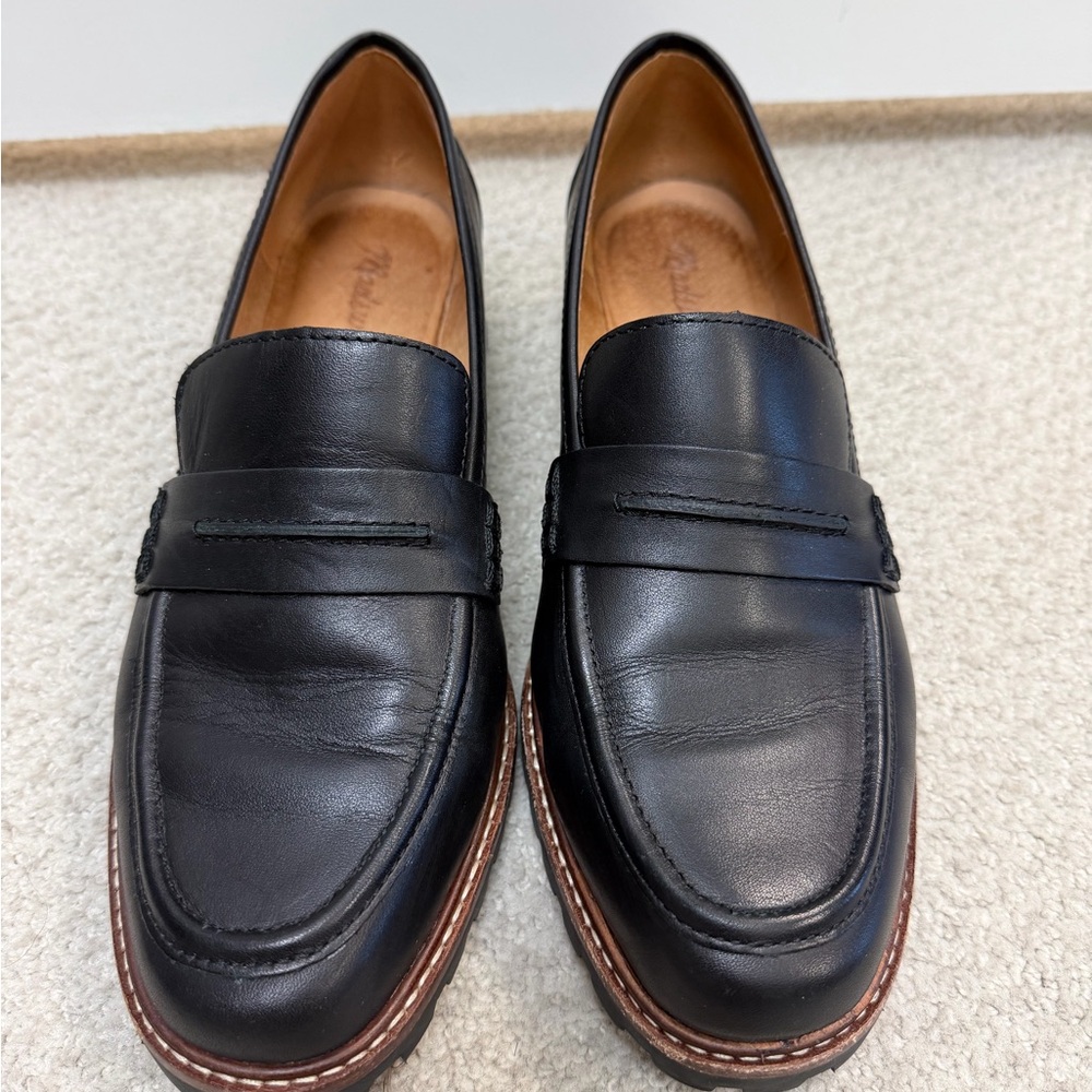 Madewell Classic Black Leather Loafers